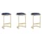 Manhattan Comfort Aura Bar Stool in Blue and Polished Brass, PK3 3-BS006-BL - alternate 1